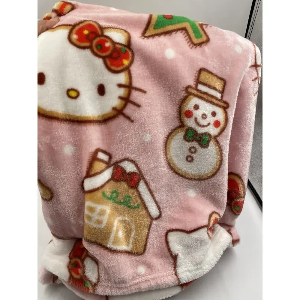 Hello Kitty Christmas Gingerbread Man Cloud Throw 60x70
